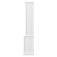 Hamptons Louvre 2 Glass Door Hutch Display and Buffet Cabinet Bookcase Cupboard