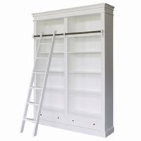 Hamptons Halifax Open Library Bookcase with Ladder 170cm