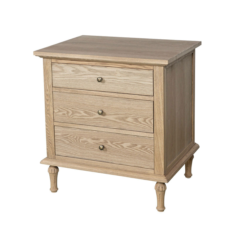 Hamptons Heritage 3 Drawer Bedside Lamp Table