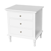 Hamptons Heritage 3 Drawer Bedside Lamp Table
