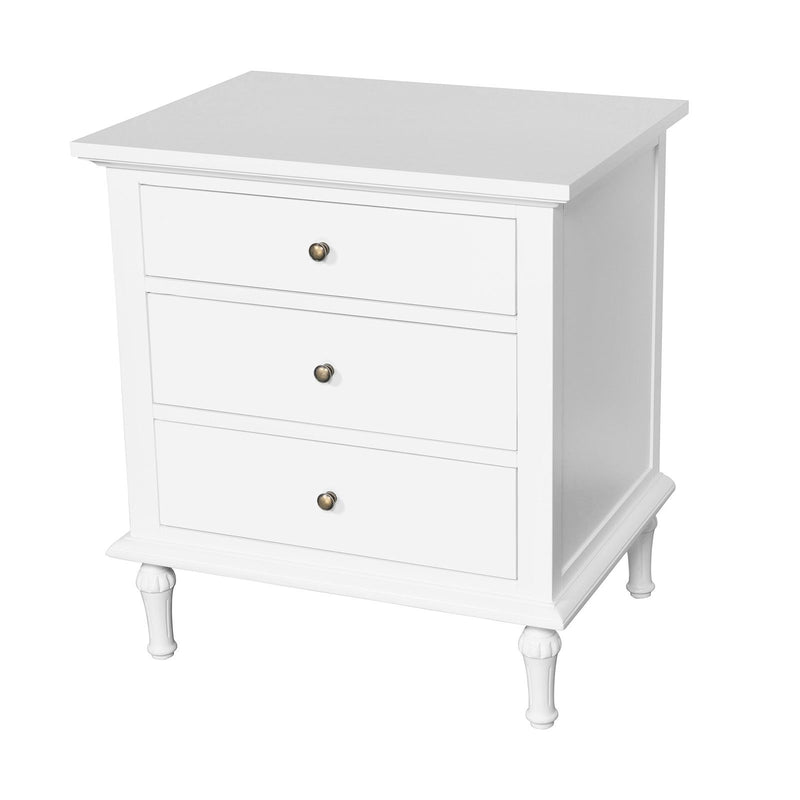 Hamptons Heritage 3 Drawer Bedside Lamp Table