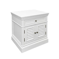 (Factory Second) Hamptons Classic 1 Drawer Bedside Table with Louvered Doors