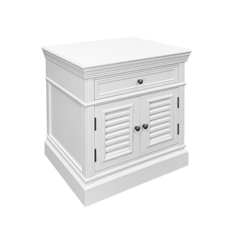 (Factory Second) Hamptons Classic 1 Drawer Bedside Table with Louvered Doors