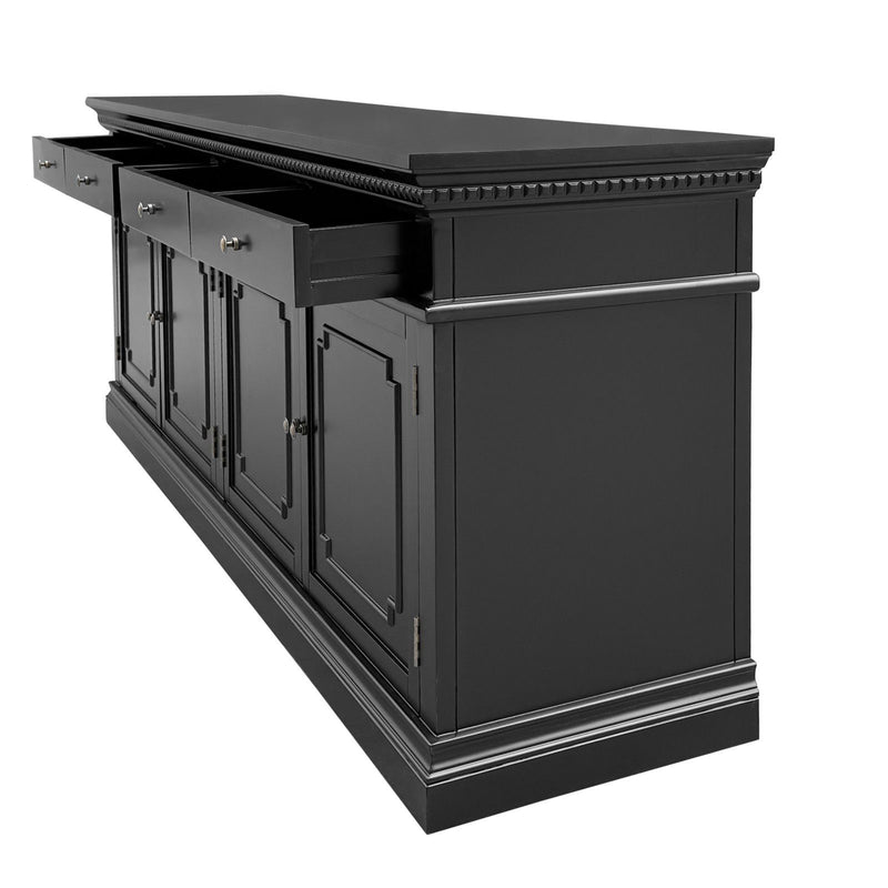 New England Hamptons 4 Drawers 4 Doors Sideboard Buffet & Console Cabinet