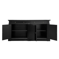 Harbourline Classic Hamptons Panelled Sideboard Buffet & Console Cabinet with 4 Doors & 2 Drawers