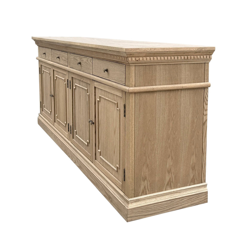 New England Hamptons 4 Drawers 4 Doors Sideboard Buffet & Console Cabinet