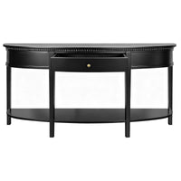 Hamptons Coastal Half-Moon Curve Hallway Console Table Dentil Molding Design