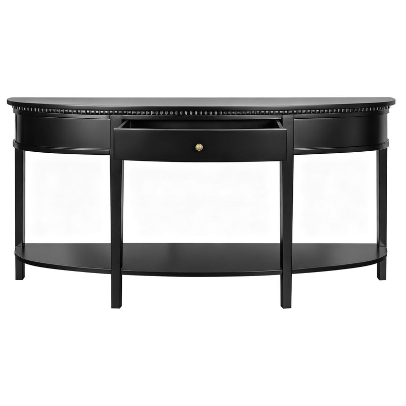 Hamptons Coastal Half-Moon Curve Hallway Console Table Dentil Molding Design