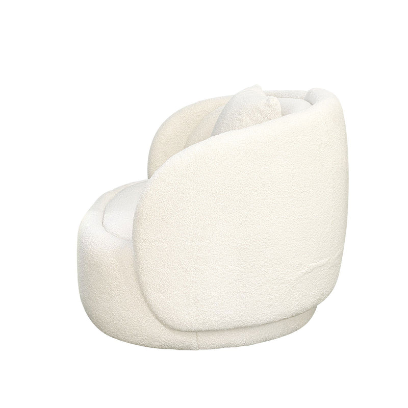 Tulip Blossom Boucle Swivel Lounge Armchair