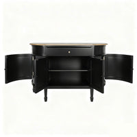 Hamptons Coastal Curve Sideboard Buffet & Ash Top Console Cabinet