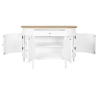 Hamptons Coastal Curve Sideboard Buffet & Ash Top Console Cabinet