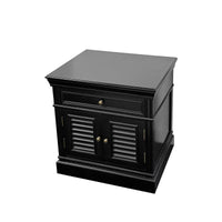 (Factory Second) Hamptons Classic 1 Drawer Bedside Table with Louvered Doors
