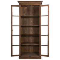 (Factory second)French Provincial Casement Double Door Glass Display Cabinet Bookcase