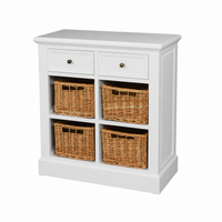 Hamptons Coastal 4 Basket Buffet Sideboard Cabinet