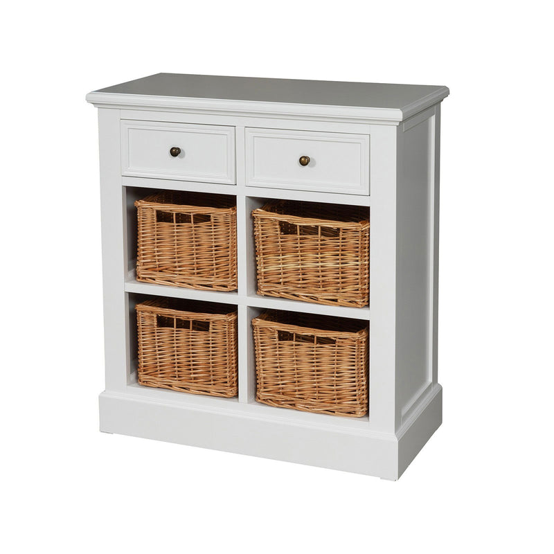 Hamptons Coastal 4 Basket Buffet Sideboard Cabinet