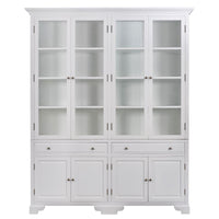 Hamptons Coastal Glass Display Cabinet Bookcase