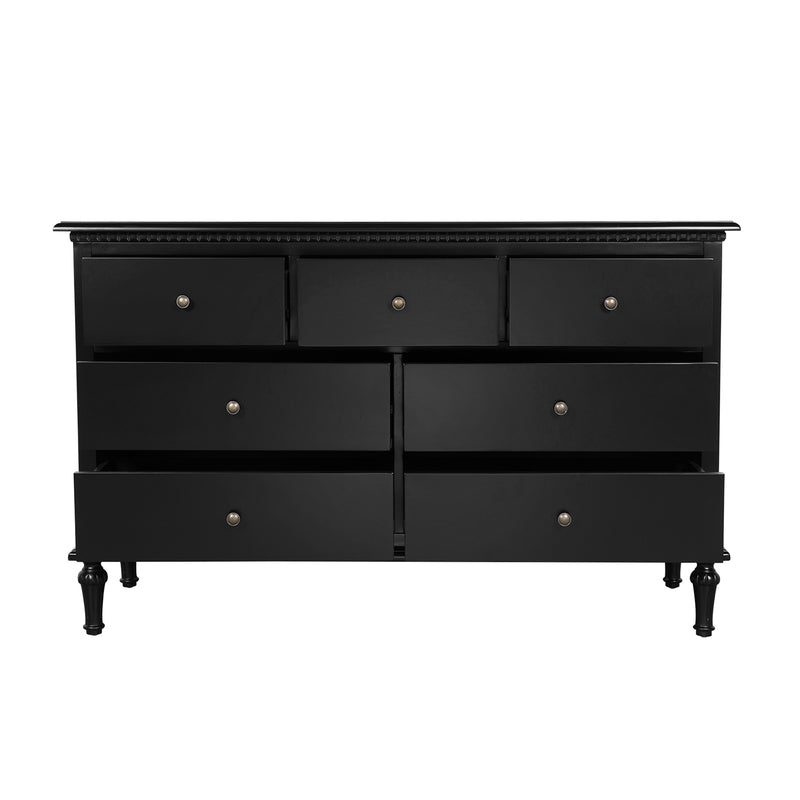 Hamptons Heritage 7 -Drawer Tallboy Dresser with Classic Turned Legs and Dentil Molding Design