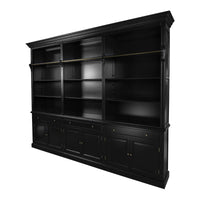 Hamptons Halifax 3 Bay Buffet and Hutch Bookcase with Ladder