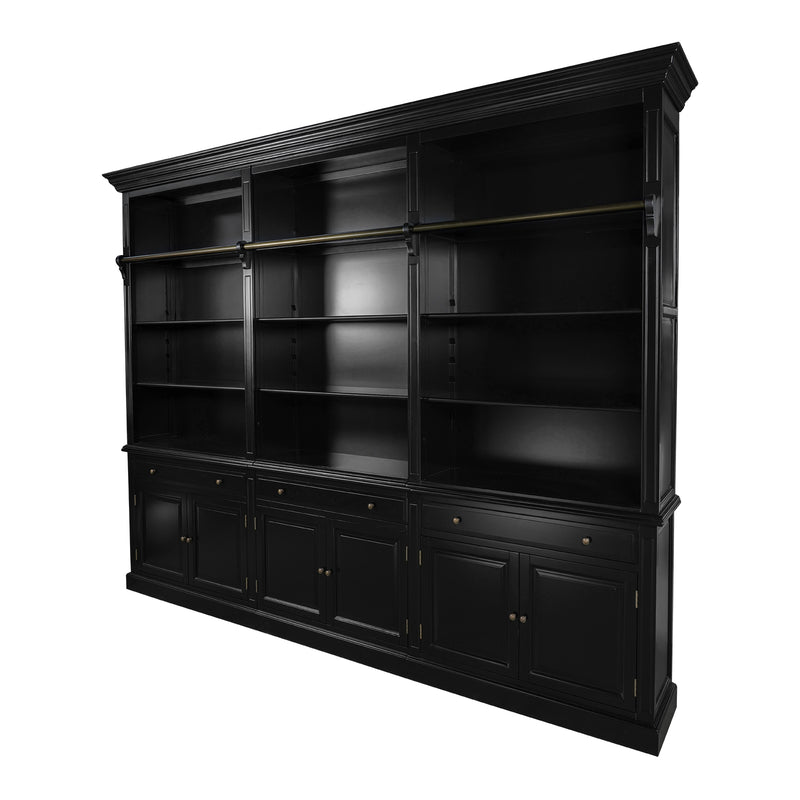 Hamptons Halifax 3 Bay Buffet and Hutch Bookcase with Ladder