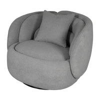 Tulip Blossom Boucle Swivel Lounge Armchair