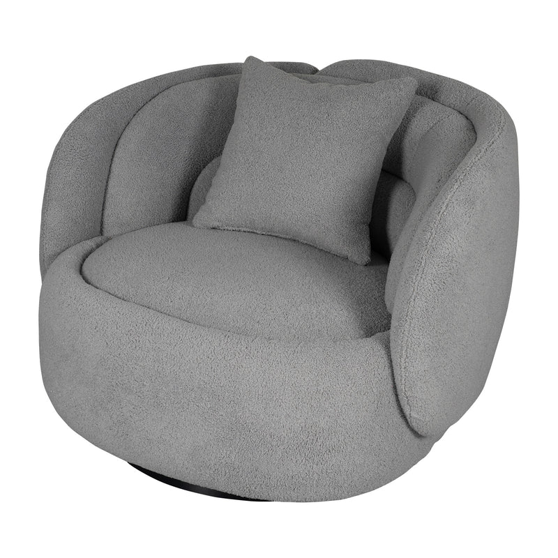 Tulip Blossom Boucle Swivel Lounge Armchair