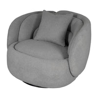 Tulip Blossom Boucle Swivel Lounge Armchair