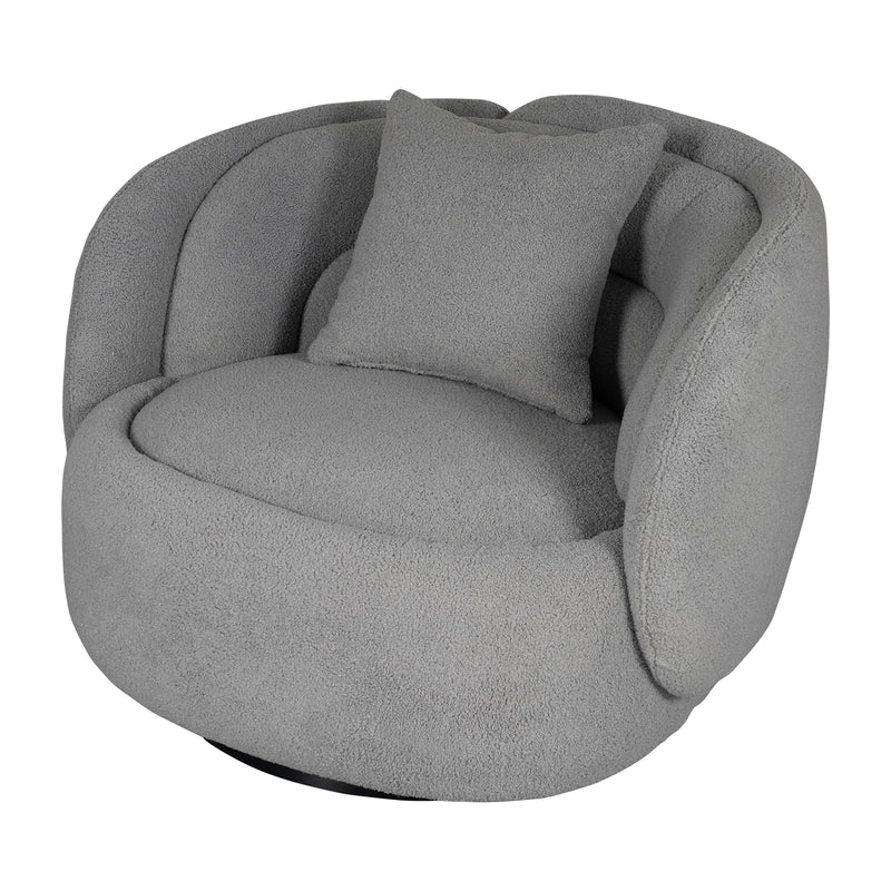 Tulip Blossom Boucle Swivel Lounge Armchair