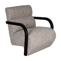 The Mosaic Bouclé Lounge Armchair with Black / Natural Frame in French Mist Grey / Toasted Oatmeal / Butter Cream