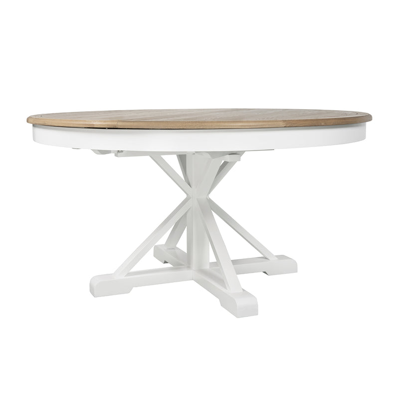 Hamptons Sorrento 150-190cm Round Extendable Trestle Dining Table