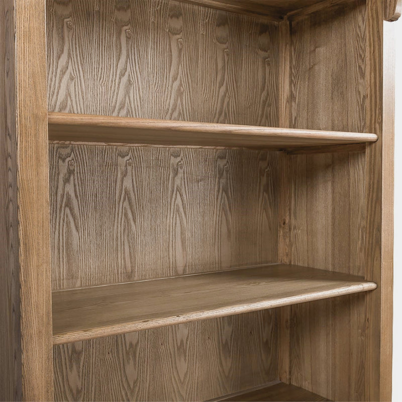 French Provincial Provence Extendable Library Bookcase Natural Ash with Ladder