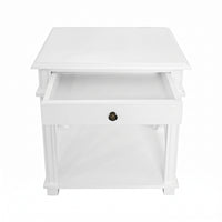 Hamptons Coastal Cross 1 Drawer Bedside Table