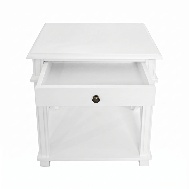 Hamptons Coastal Cross 1 Drawer Bedside Table