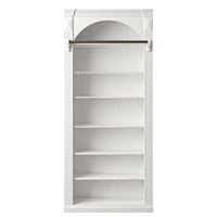 Hamptons Heritage Open Library Arched Extendable Bookshelf/Bookcase with Ladder 100cm - 300cm Wide