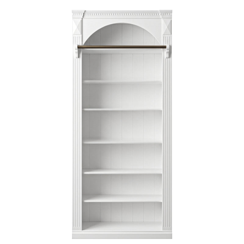 Hamptons Heritage Open Library Arched Extendable Bookshelf/Bookcase with Ladder 100cm - 300cm Wide