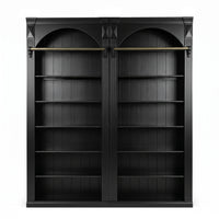 Hamptons Heritage Open Library Arched Extendable Bookshelf/Bookcase with Ladder 100cm - 300cm Wide