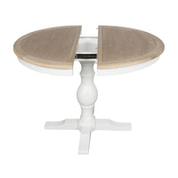 Hamptons Extendable/French Provincial Pedestal Round 100-150cm Extendable Dining Table NATURAL ASH