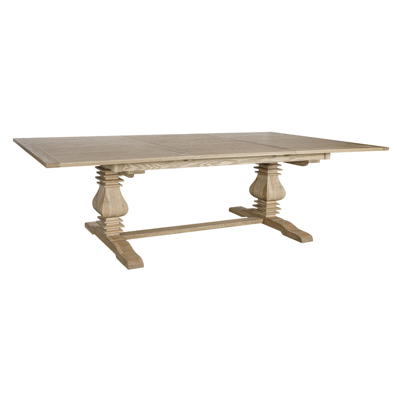 Classic Hamptons Natural Ash Extendable Pedestal Dining Table 180–260cm( Starting 6-8 seater)