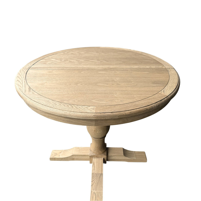 French Provincial Pedestal Round 100-150cm Extendable Dining Table NATURAL ASH 4–6 Seater