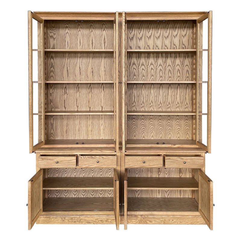 Hampton Halifax 2 Glass Door Hutch Display and Buffet Cabinet Bookcase Cupboard