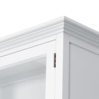 Hamptons Louvre 2 Glass Door Hutch Display and Buffet Cabinet Bookcase Cupboard