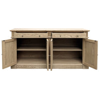 Harbourline Classic Hamptons Panelled Sideboard Buffet & Console Cabinet with 4 Doors & 2 Drawers