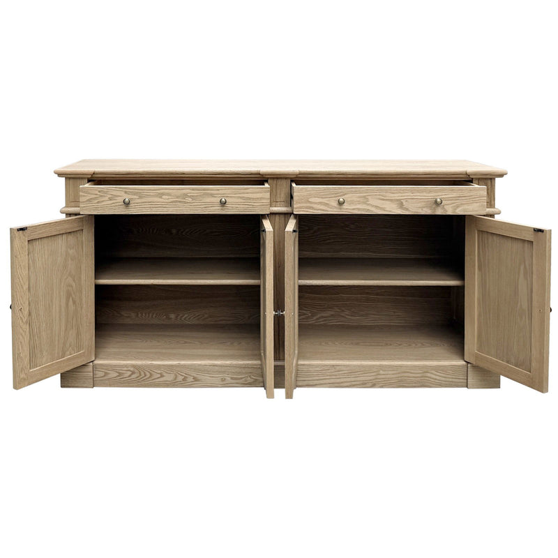 Harbourline Classic Hamptons Panelled Sideboard Buffet & Console Cabinet with 4 Doors & 2 Drawers