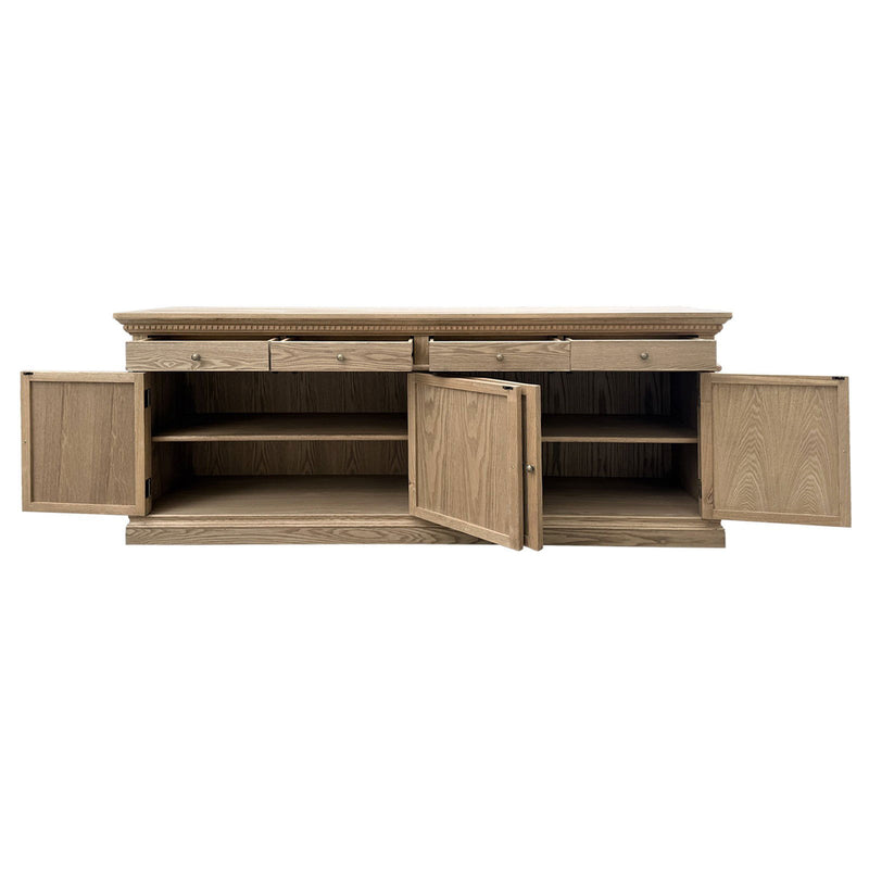 New England Hamptons 4 Drawers 4 Doors Sideboard Buffet & Console Cabinet