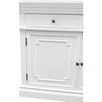 New England Hamptons 4 Drawers 4 Doors Sideboard Buffet & Console Cabinet