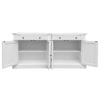 Harbourline Classic Hamptons Panelled Sideboard Buffet & Console Cabinet with 4 Doors & 2 Drawers