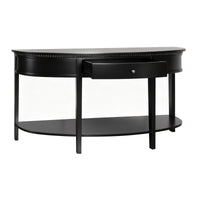 Hamptons Coastal Half-Moon Curve Hallway Console Table Dentil Molding Design