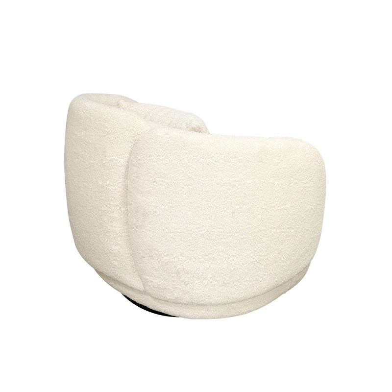 Tulip Blossom Boucle Swivel Lounge Armchair