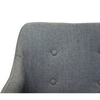 Set of 2 Upholstered Modern Fabric Dining Arm Chairs Grey