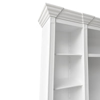 Hamptons Coastal White Entertainment Unit Cabinet with Optional Solid Hardwood Upgrade