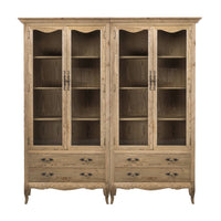 French Provincial Display Cabinet & Bookcase Natural Ash/ Modular Design